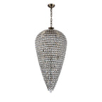 IL32889AB Coniston Tall Acorn Pendant 30 Light E14 Antique Brass/Crystal