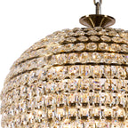 IL32889AB Coniston Tall Acorn Pendant 30 Light E14 Antique Brass/Crystal