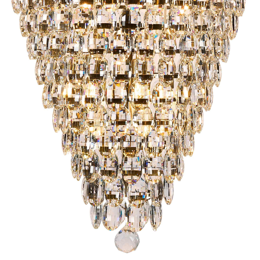 IL32889AB Coniston Tall Acorn Pendant 30 Light E14 Antique Brass/Crystal