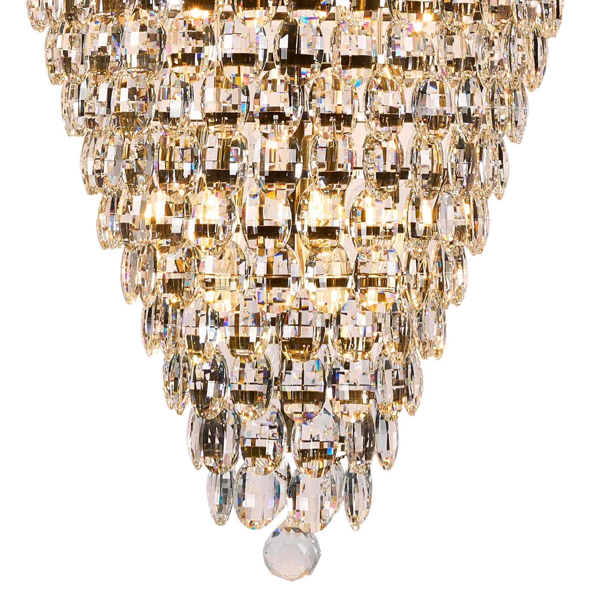 IL32889AB Coniston Tall Acorn Pendant 30 Light E14 Antique Brass/Crystal