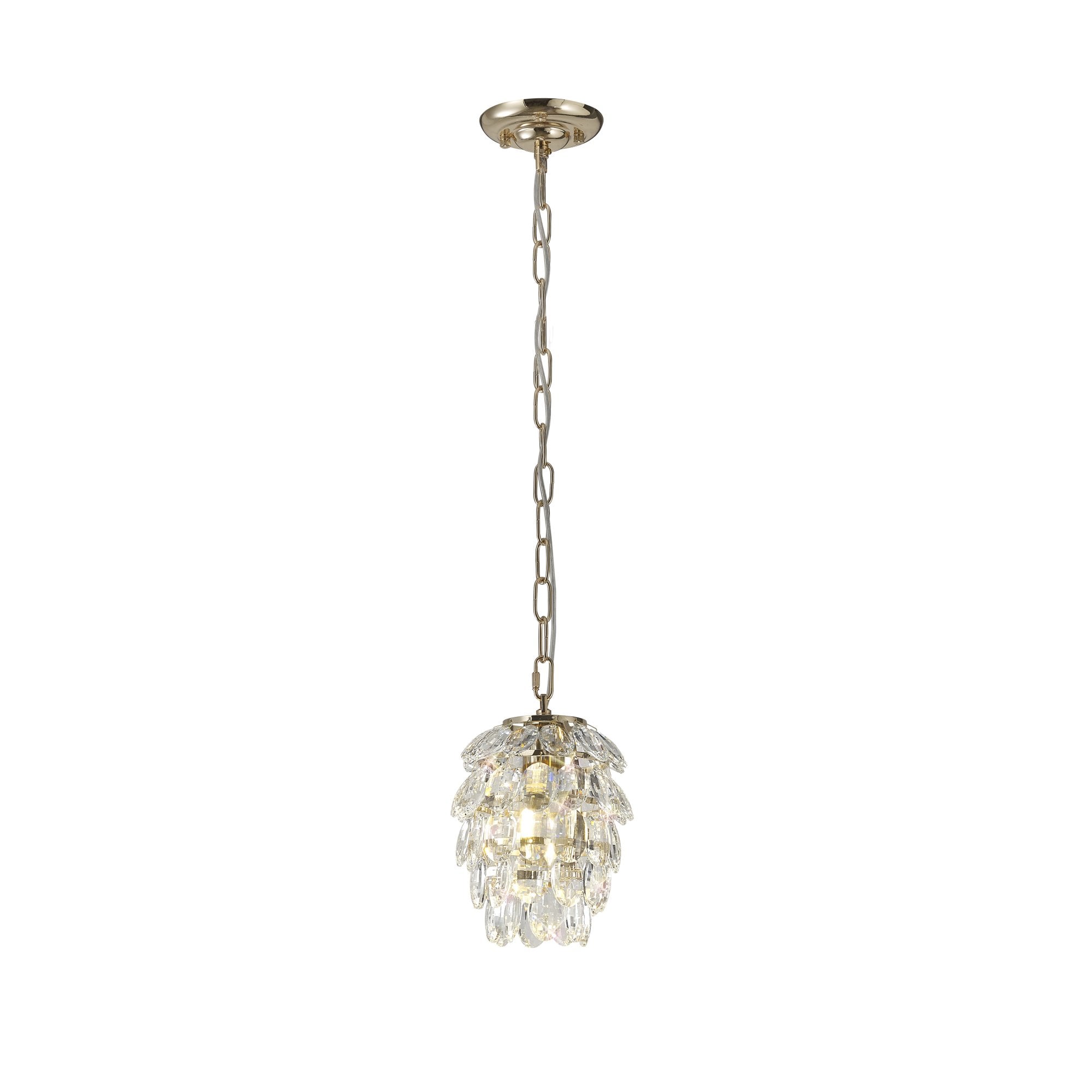 IL32839 Coniston Pendant 5 Layer 1 Light E27 French Gold/Crystal