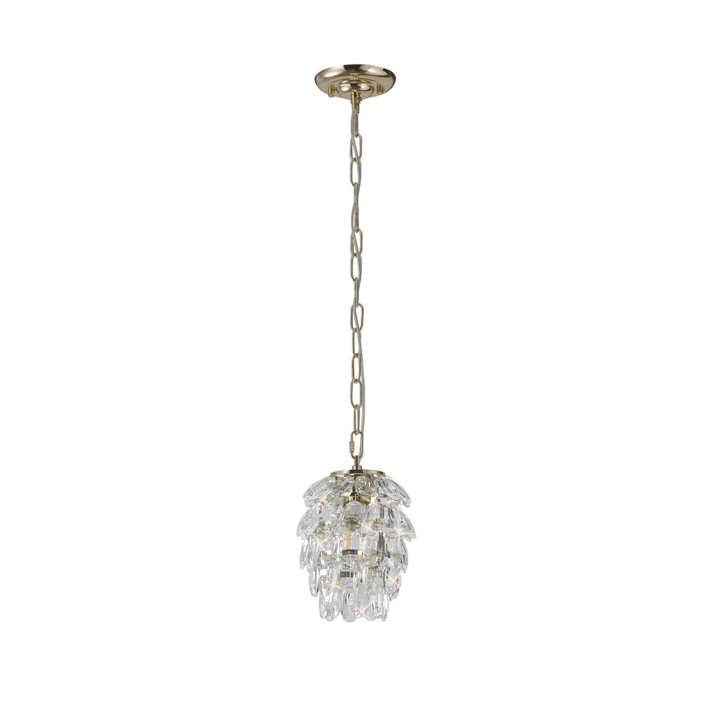 IL32839 Coniston Pendant 5 Layer 1 Light E27 French Gold/Crystal