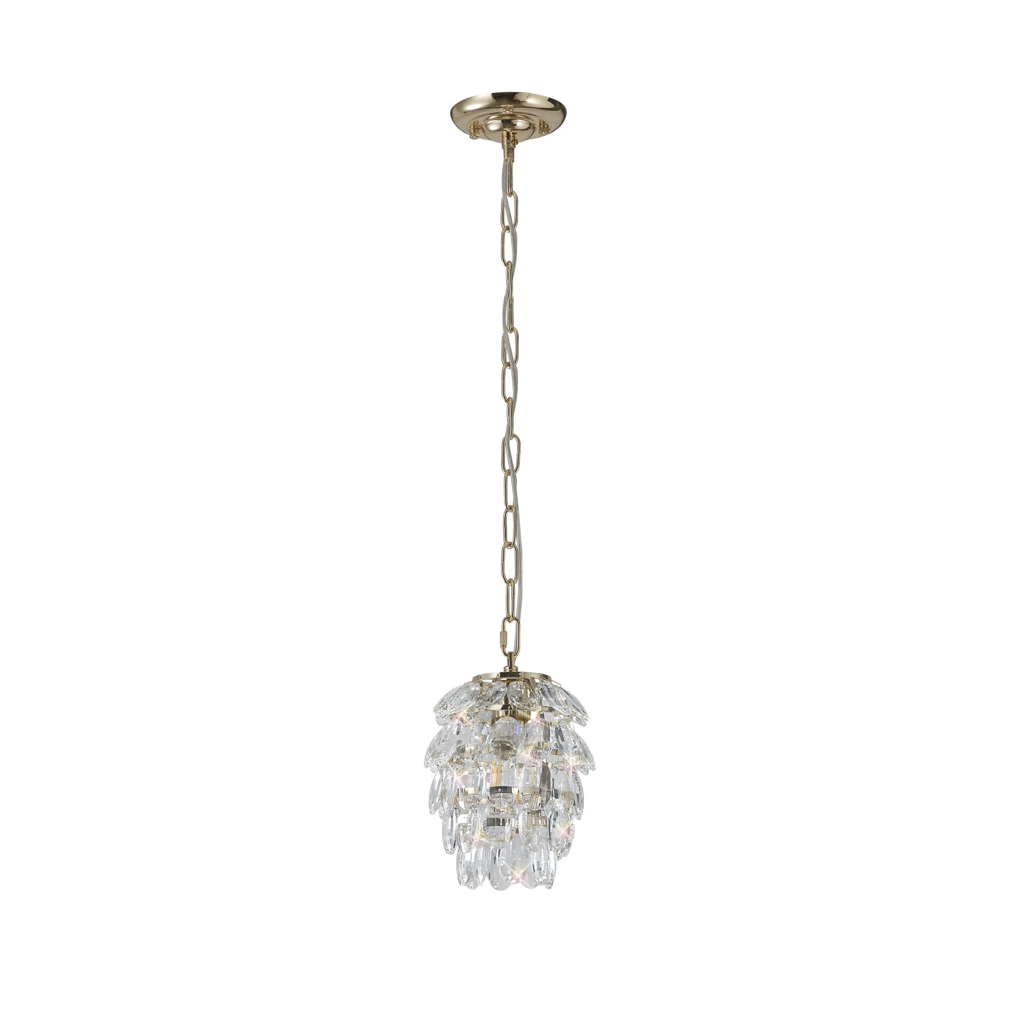 IL32839 Coniston Pendant 5 Layer 1 Light E27 French Gold/Crystal