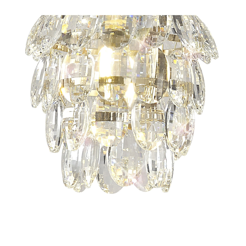 IL32839 Coniston Pendant 5 Layer 1 Light E27 French Gold/Crystal