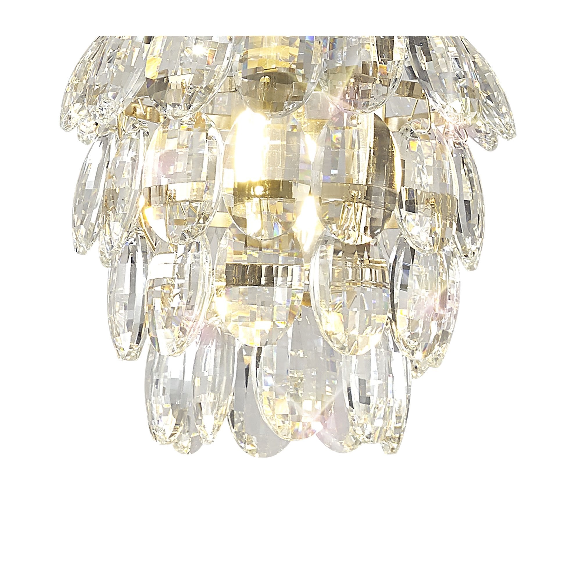 IL32839 Coniston Pendant 5 Layer 1 Light E27 French Gold/Crystal
