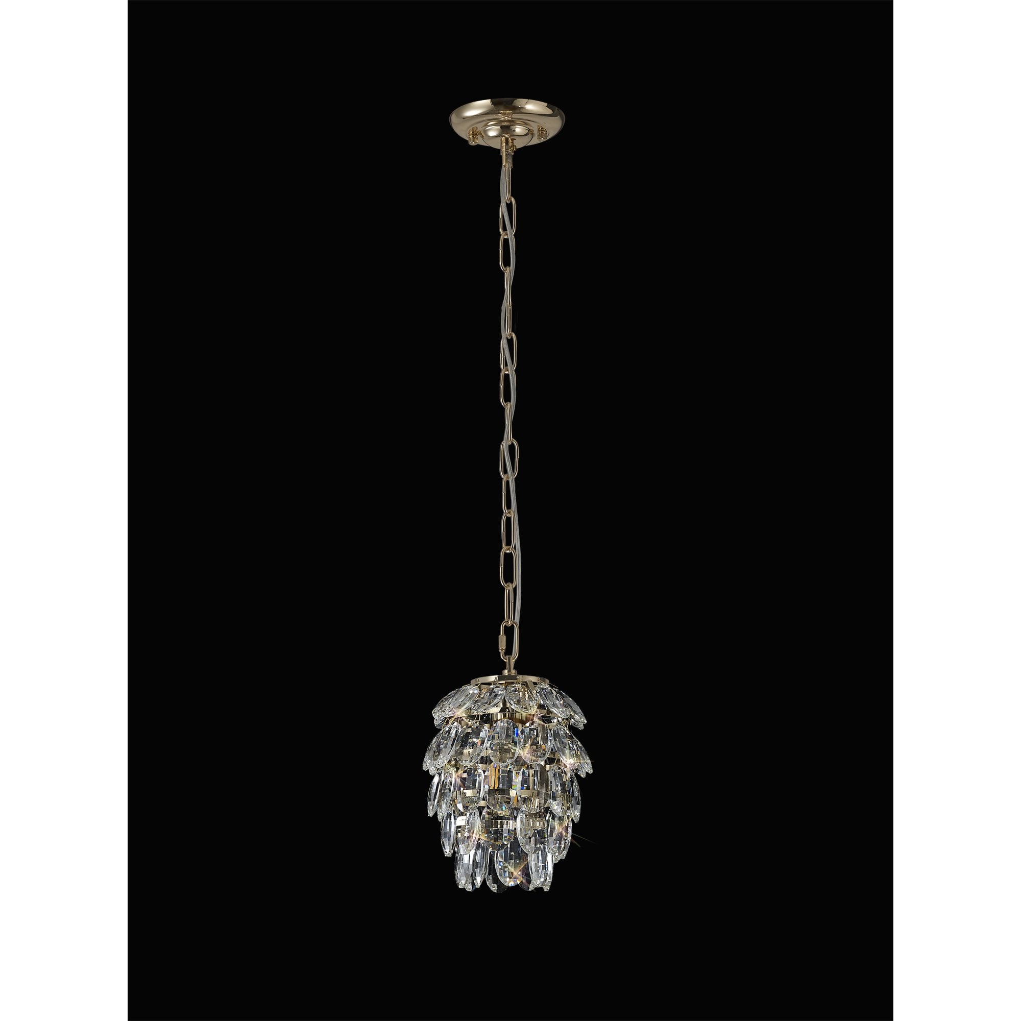 IL32839 Coniston Pendant 5 Layer 1 Light E27 French Gold/Crystal
