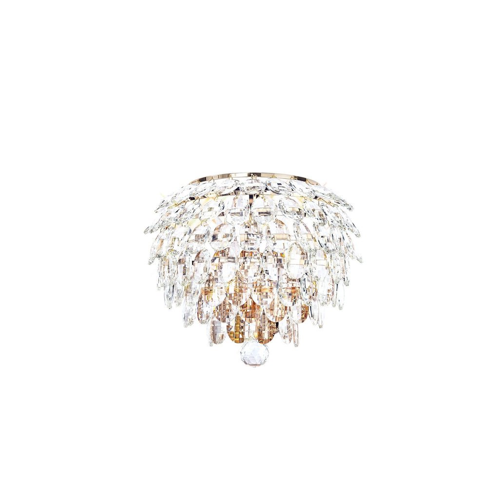 IL32829 Coniston Wall Lamp 2 Light E14 French Gold/Crystal