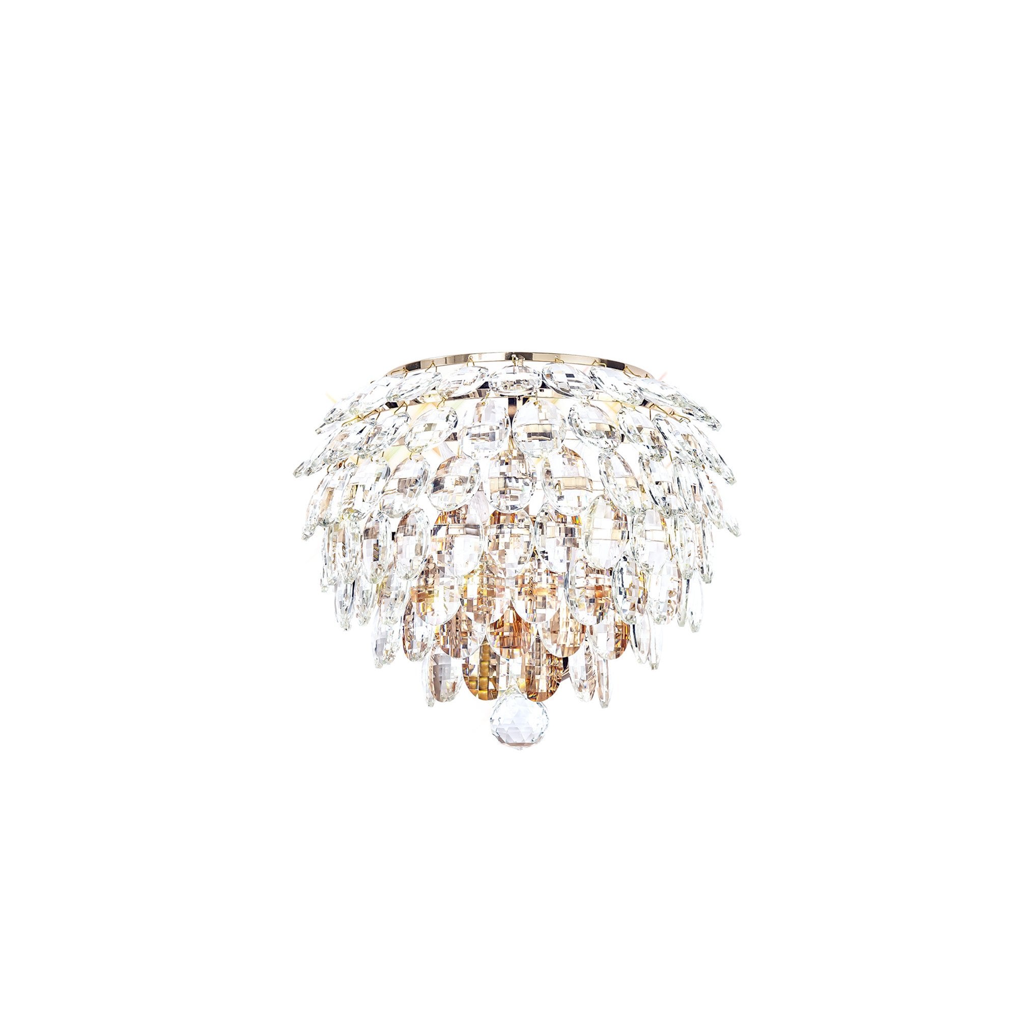 IL32829 Coniston Wall Lamp 2 Light E14 French Gold/Crystal