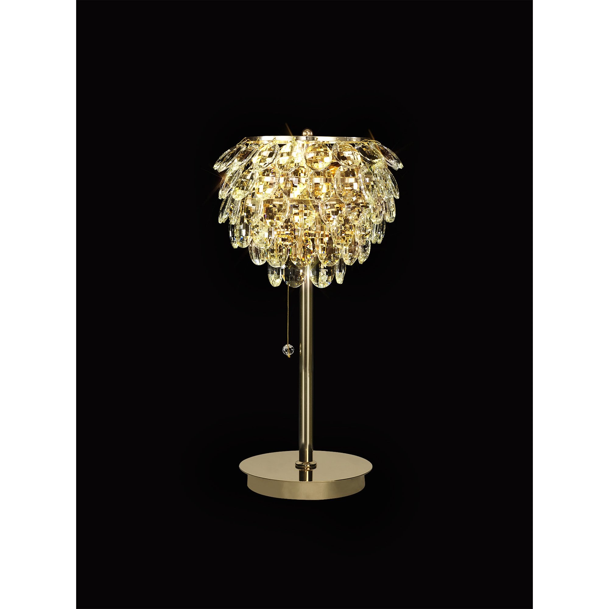 IL32836 Coniston Table Lamp 2 Light E14 French Gold/Crystal