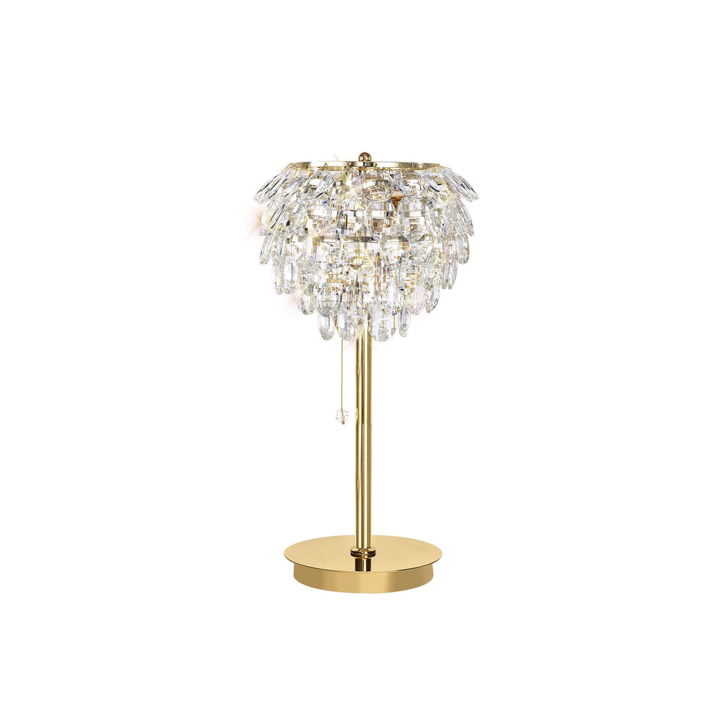 IL32836 Coniston Table Lamp 2 Light E14 French Gold/Crystal