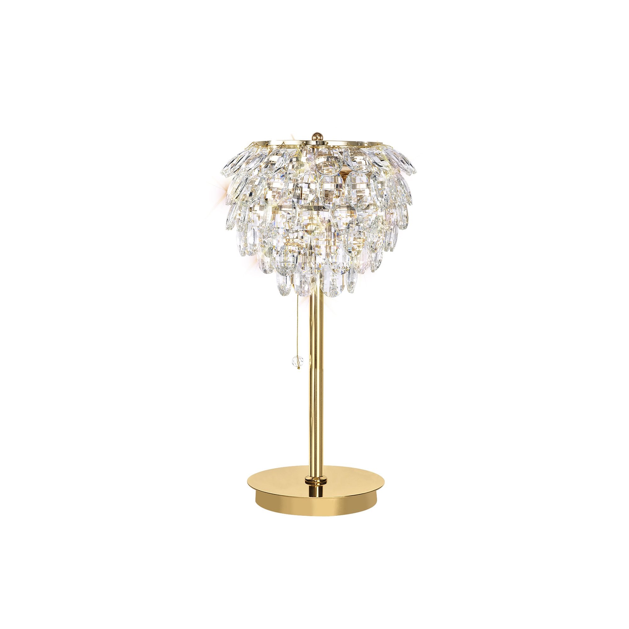 IL32836 Coniston Table Lamp 2 Light E14 French Gold/Crystal