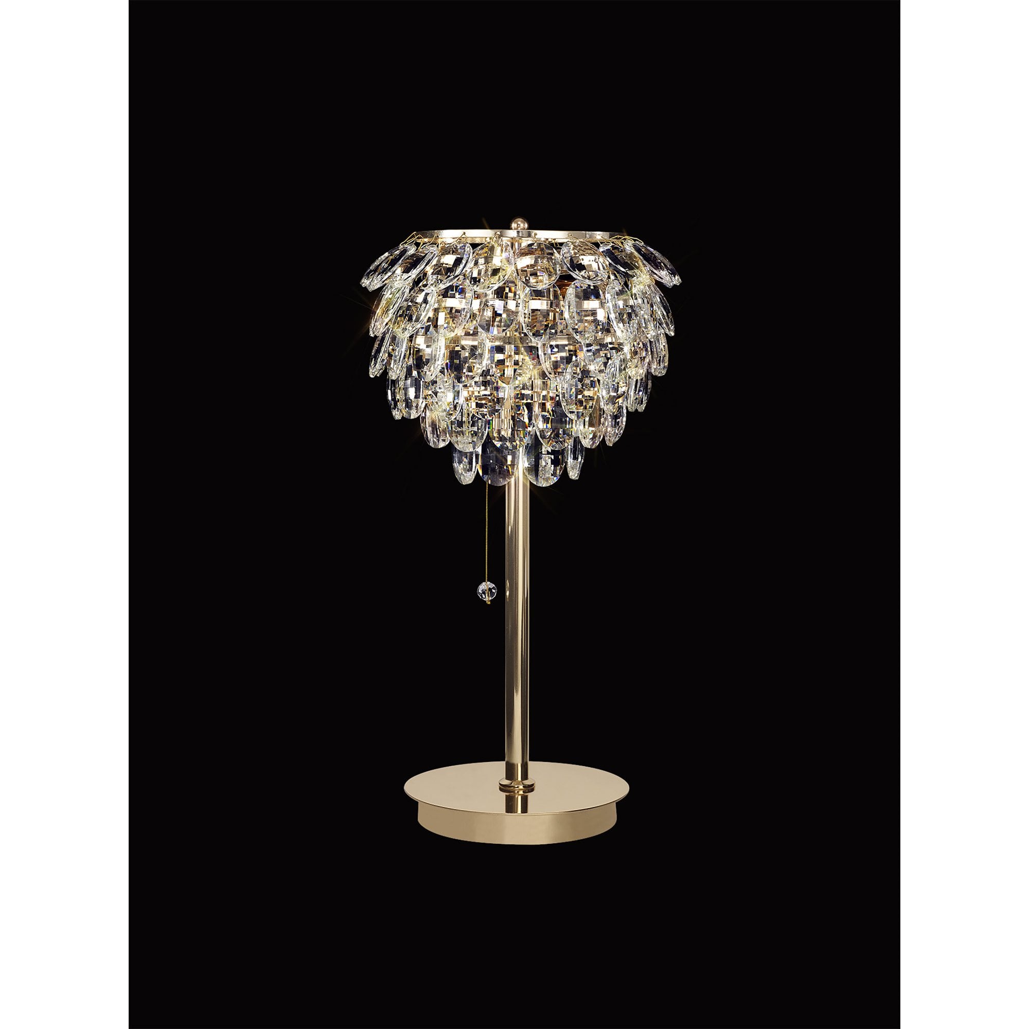 IL32836 Coniston Table Lamp 2 Light E14 French Gold/Crystal