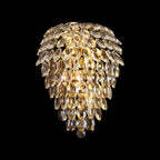 IL32911 Coniston Tall Wall Lamp 4 Light E14 French Gold/Crystal