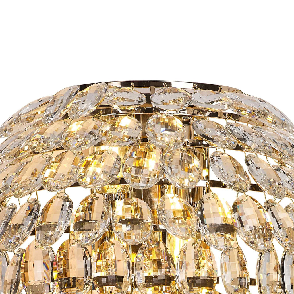 IL32911 Coniston Tall Wall Lamp 4 Light E14 French Gold/Crystal