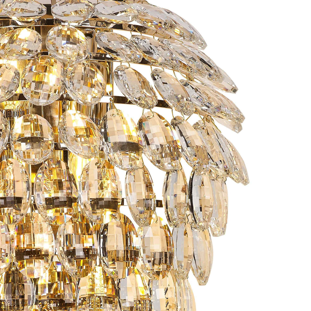 IL32911 Coniston Tall Wall Lamp 4 Light E14 French Gold/Crystal