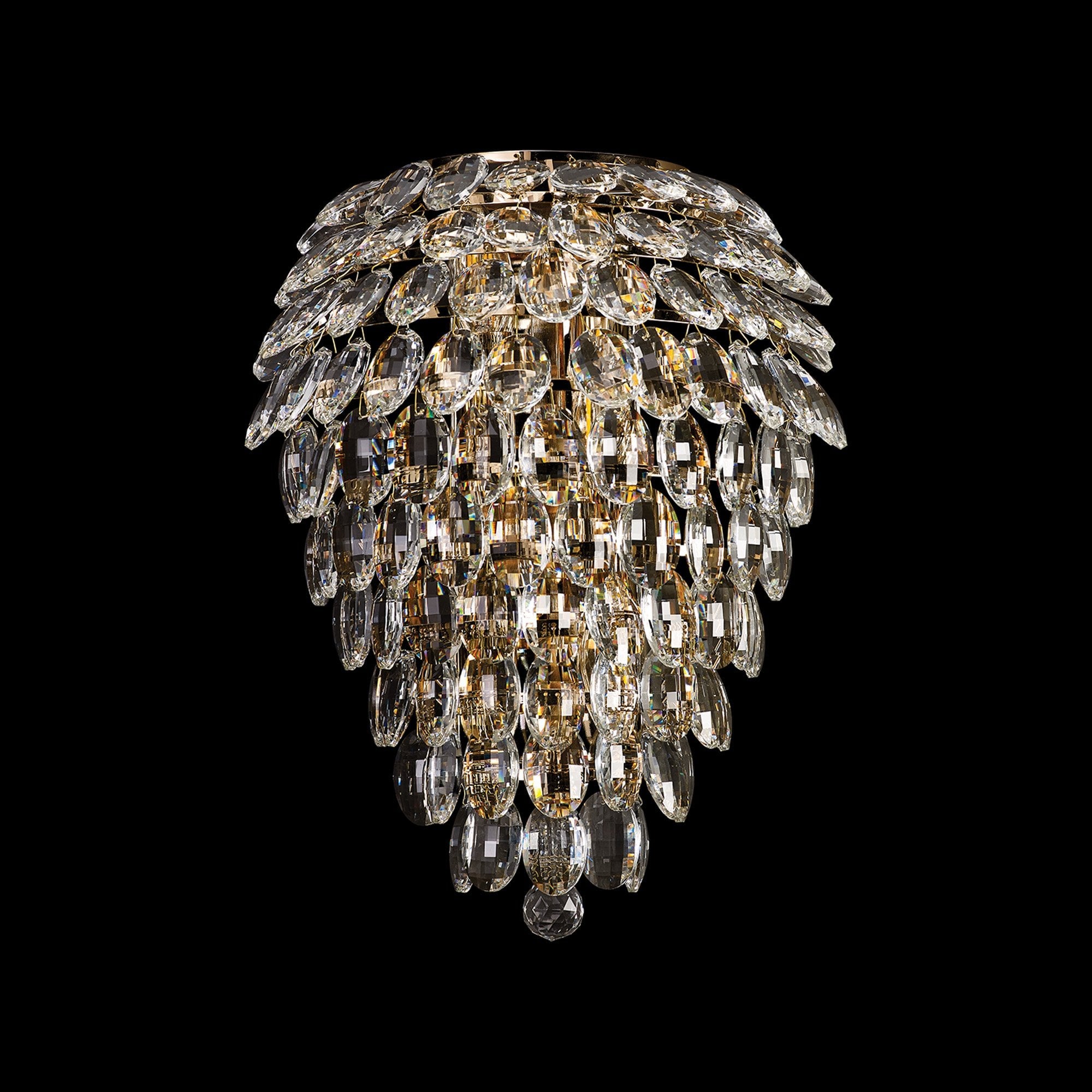 IL32911 Coniston Tall Wall Lamp 4 Light E14 French Gold/Crystal