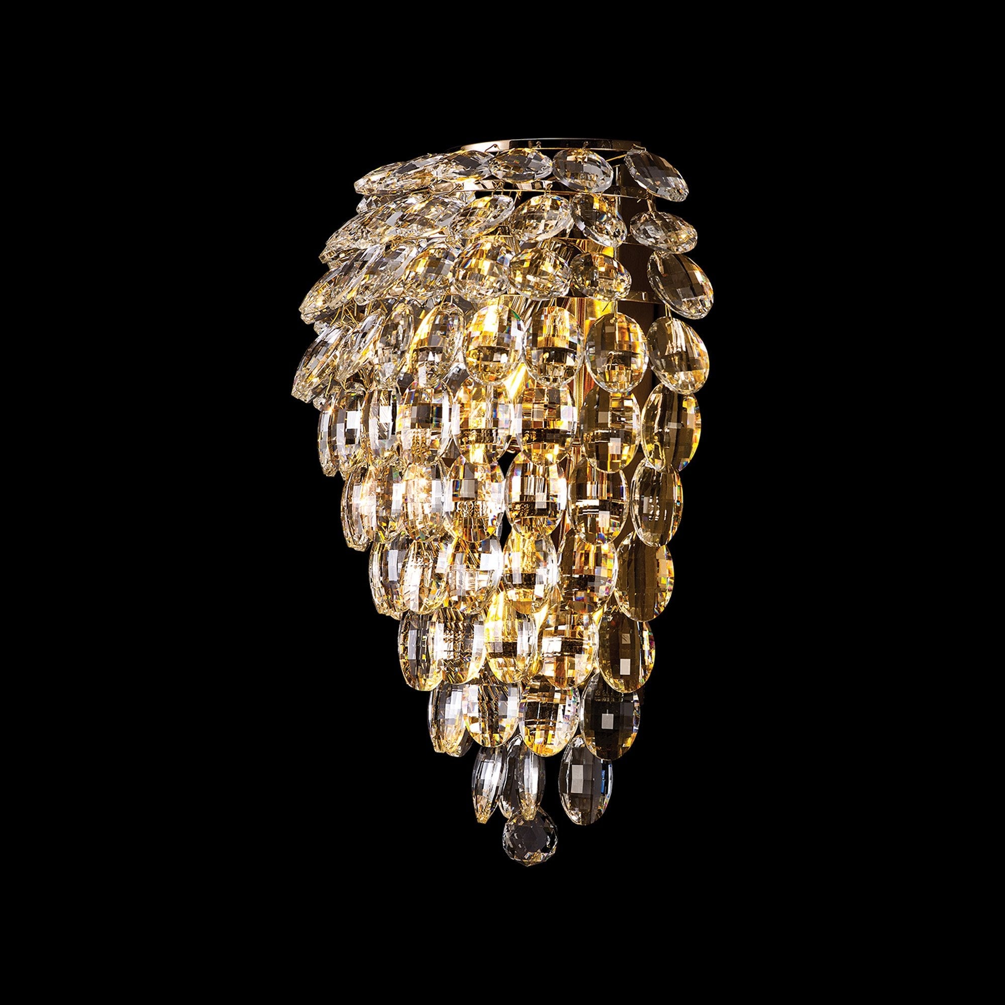 IL32911 Coniston Tall Wall Lamp 4 Light E14 French Gold/Crystal