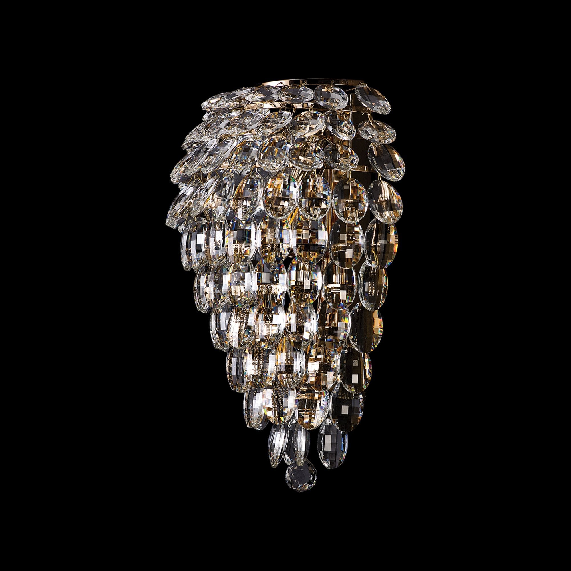 IL32911 Coniston Tall Wall Lamp 4 Light E14 French Gold/Crystal