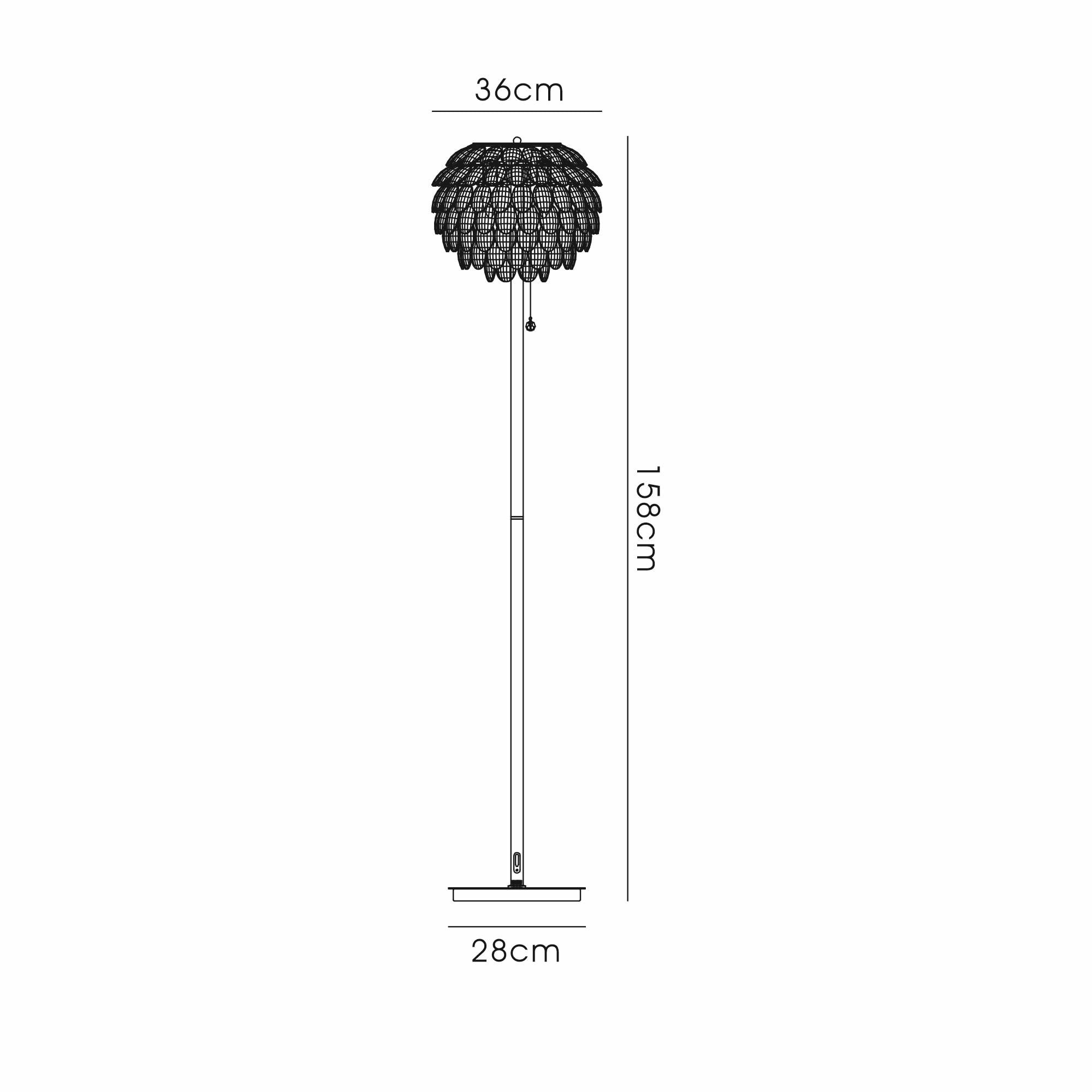 Coniston Floor  Lamp 3 Light E14 French Gold/Crystal