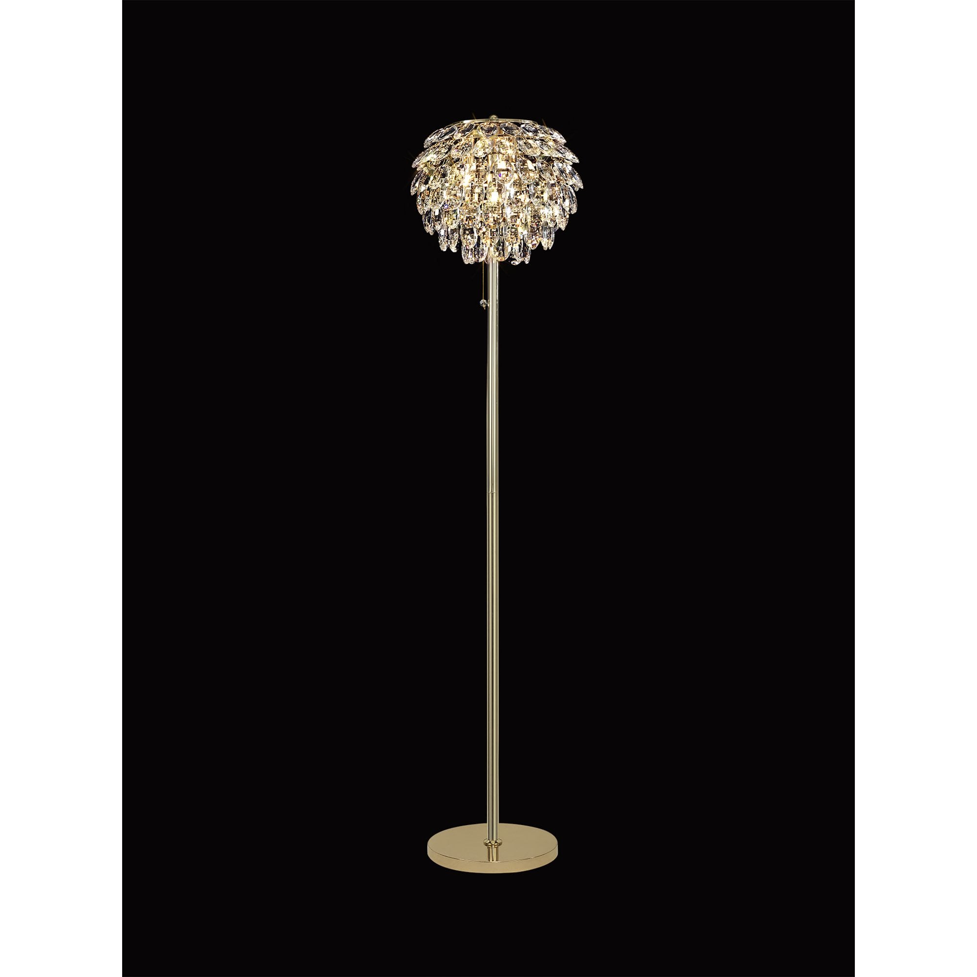 Coniston Floor  Lamp 3 Light E14 French Gold/Crystal