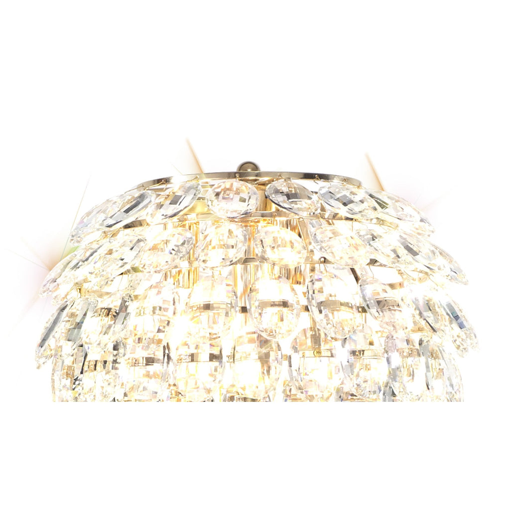 IL32837 Coniston Floor Lamp 3 Light E14 French Gold/Crystal