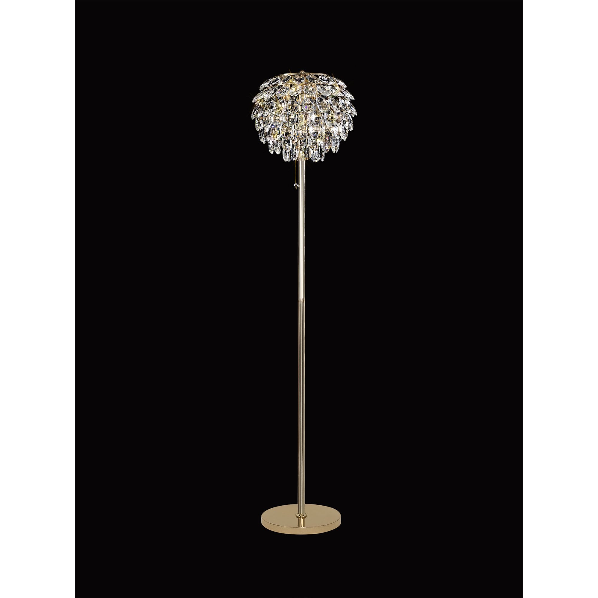 Coniston Floor  Lamp 3 Light E14 French Gold/Crystal