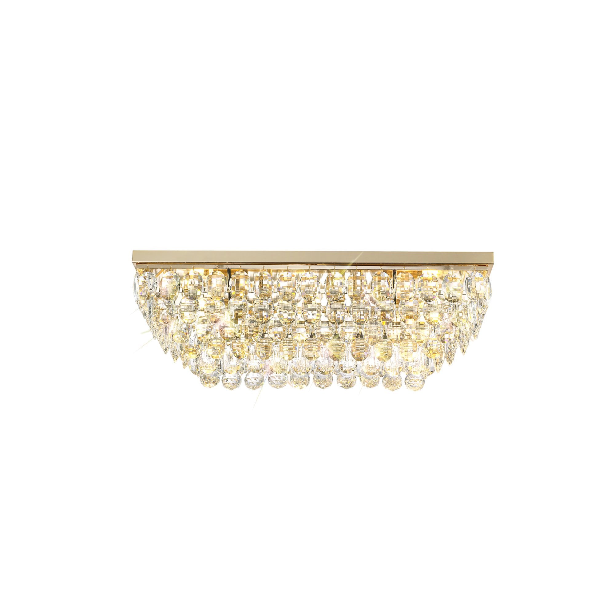 IL32826 Coniston Linear Flush Ceiling 5 Light E14 French Gold/Crystal