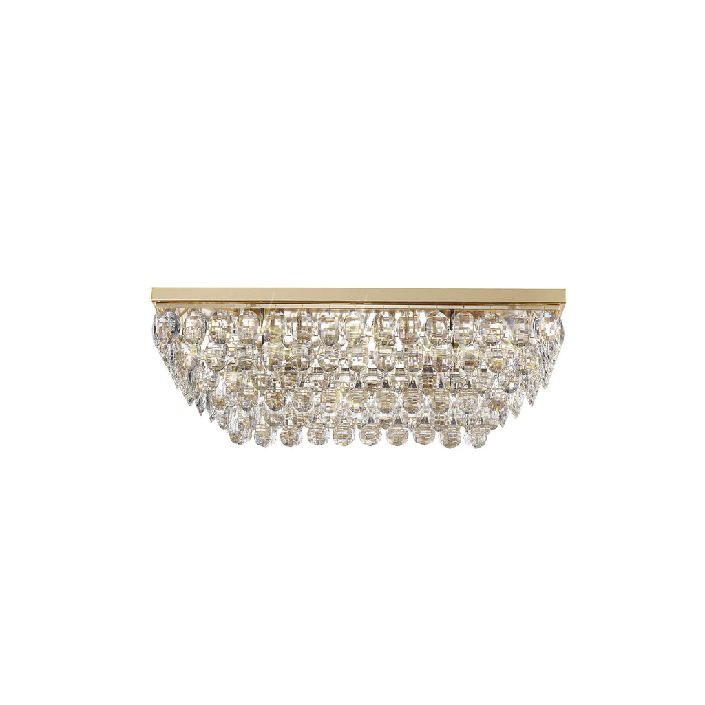 IL32826 Coniston Linear Flush Ceiling 5 Light E14 French Gold/Crystal