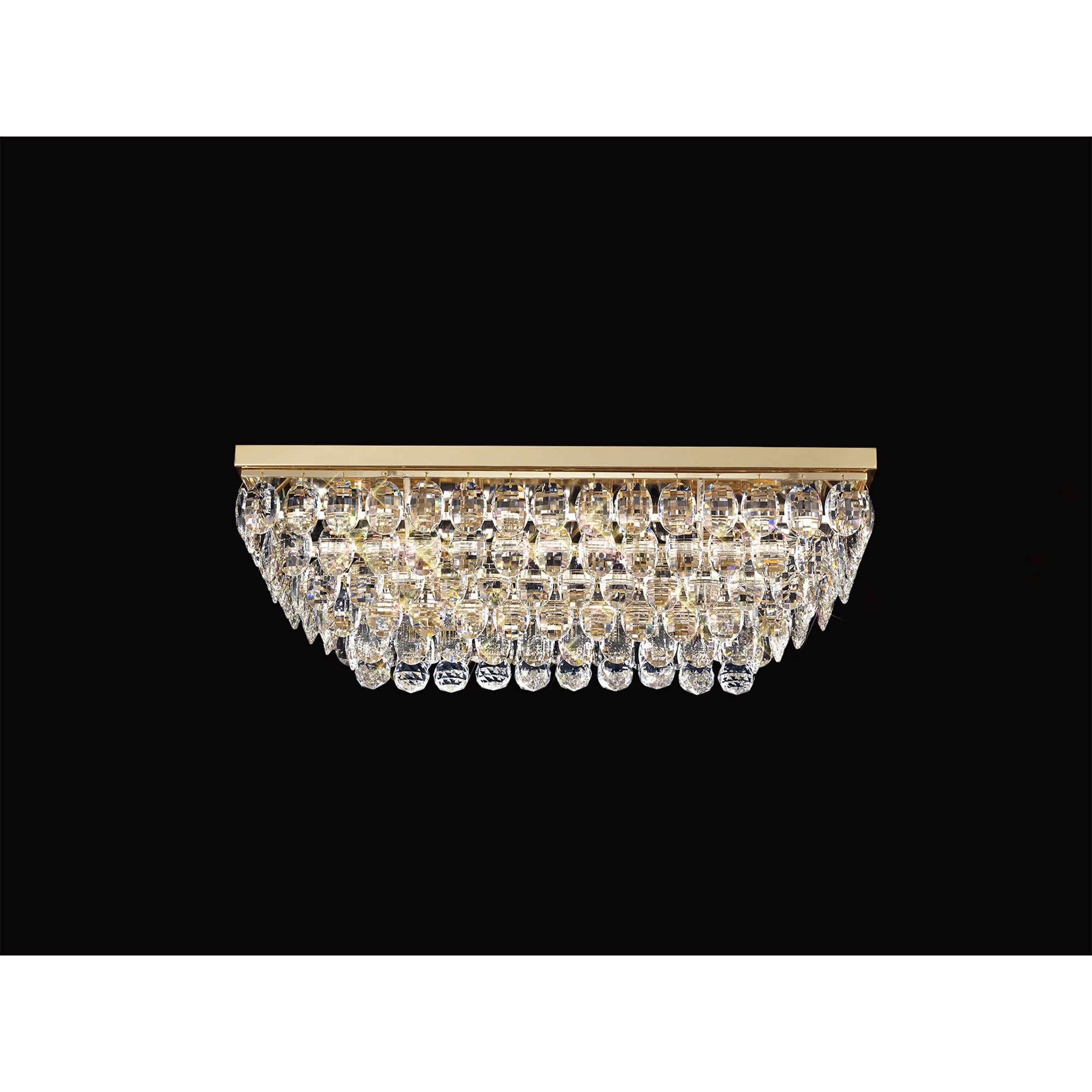 IL32826 Coniston Linear Flush Ceiling 5 Light E14 French Gold/Crystal