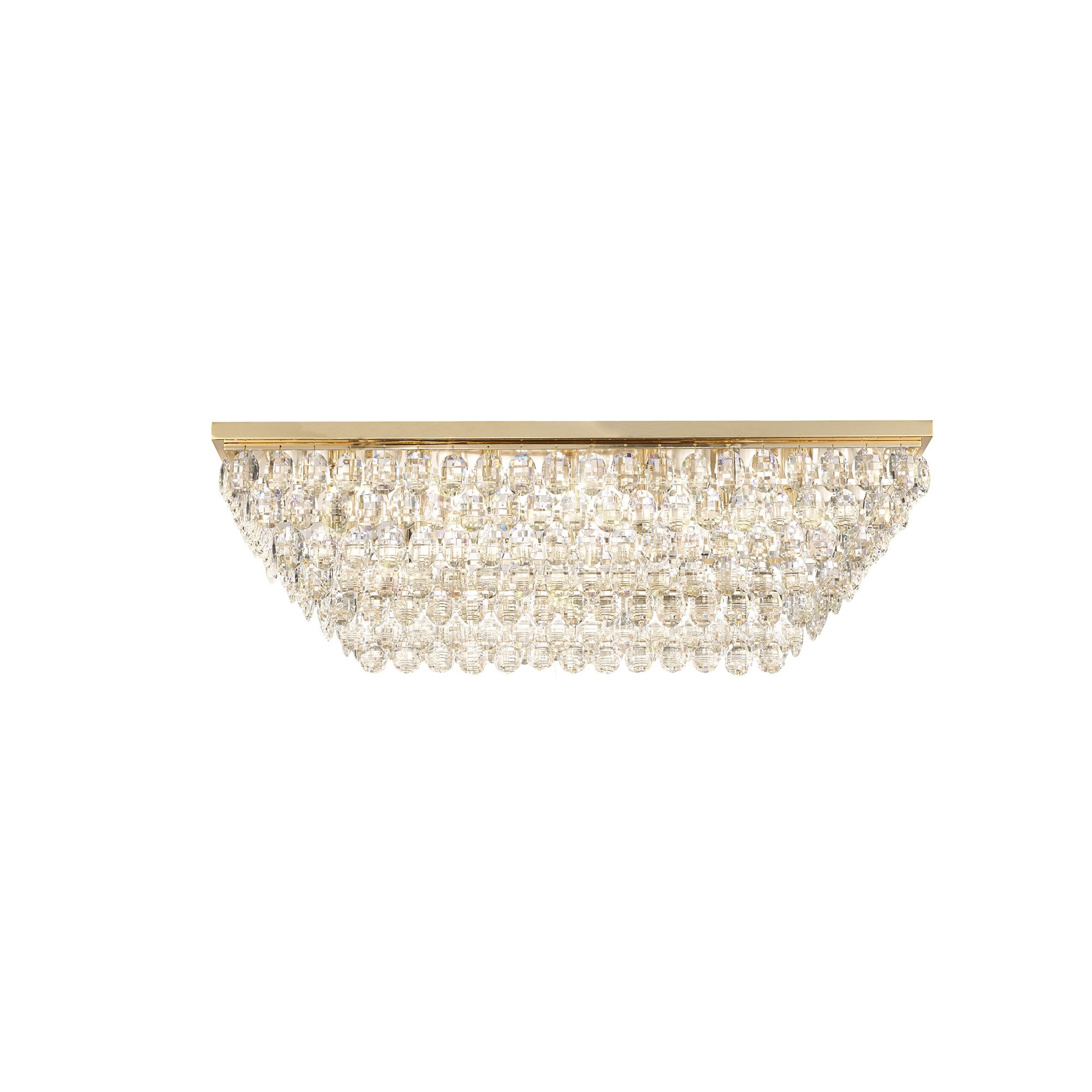 IL32827 Coniston Linear Flush Ceiling 11 Light E14 French Gold/Crystal