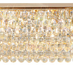 IL32827 Coniston Linear Flush Ceiling 11 Light E14 French Gold/Crystal