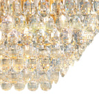 IL32827 Coniston Linear Flush Ceiling 11 Light E14 French Gold/Crystal