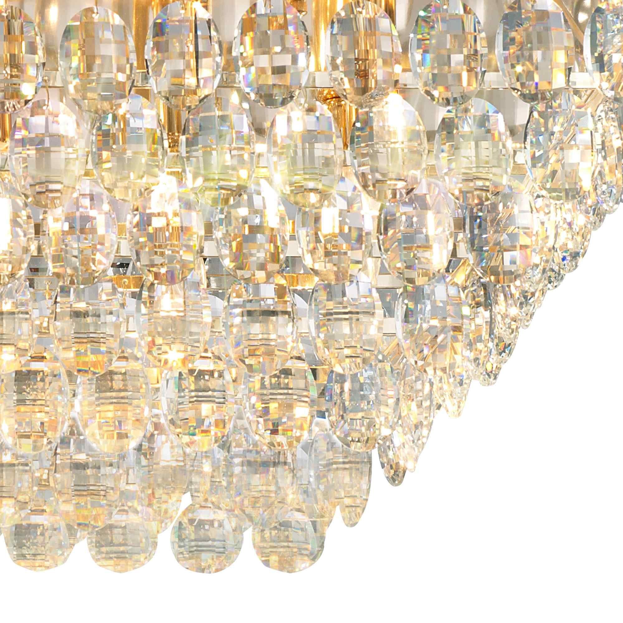 IL32827 Coniston Linear Flush Ceiling 11 Light E14 French Gold/Crystal