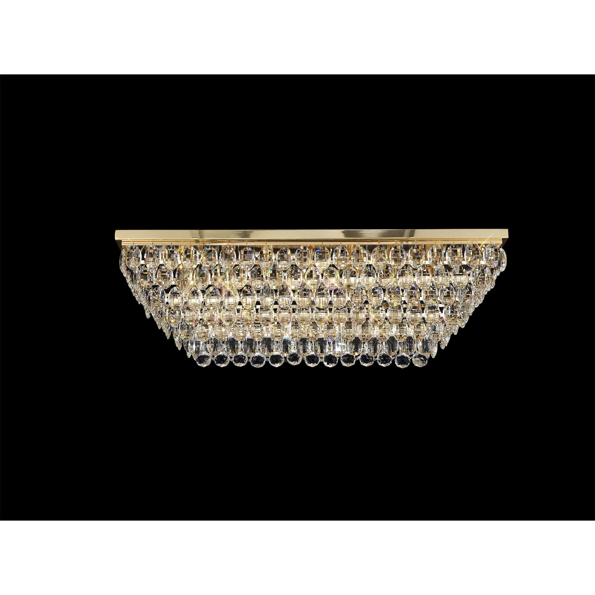 IL32827 Coniston Linear Flush Ceiling 11 Light E14 French Gold/Crystal