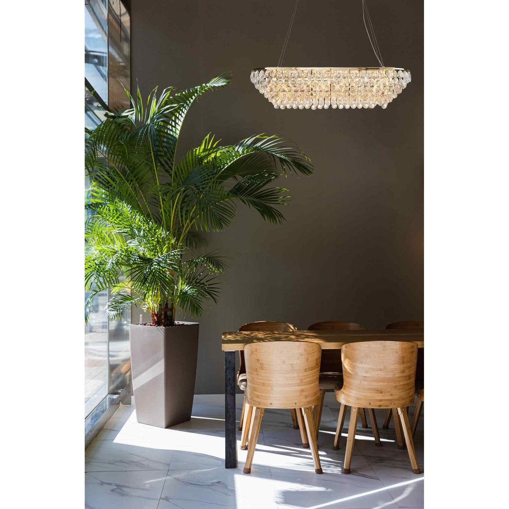 IL32823 Coniston Linear Pendant 14 Light E14 French Gold/Crystal