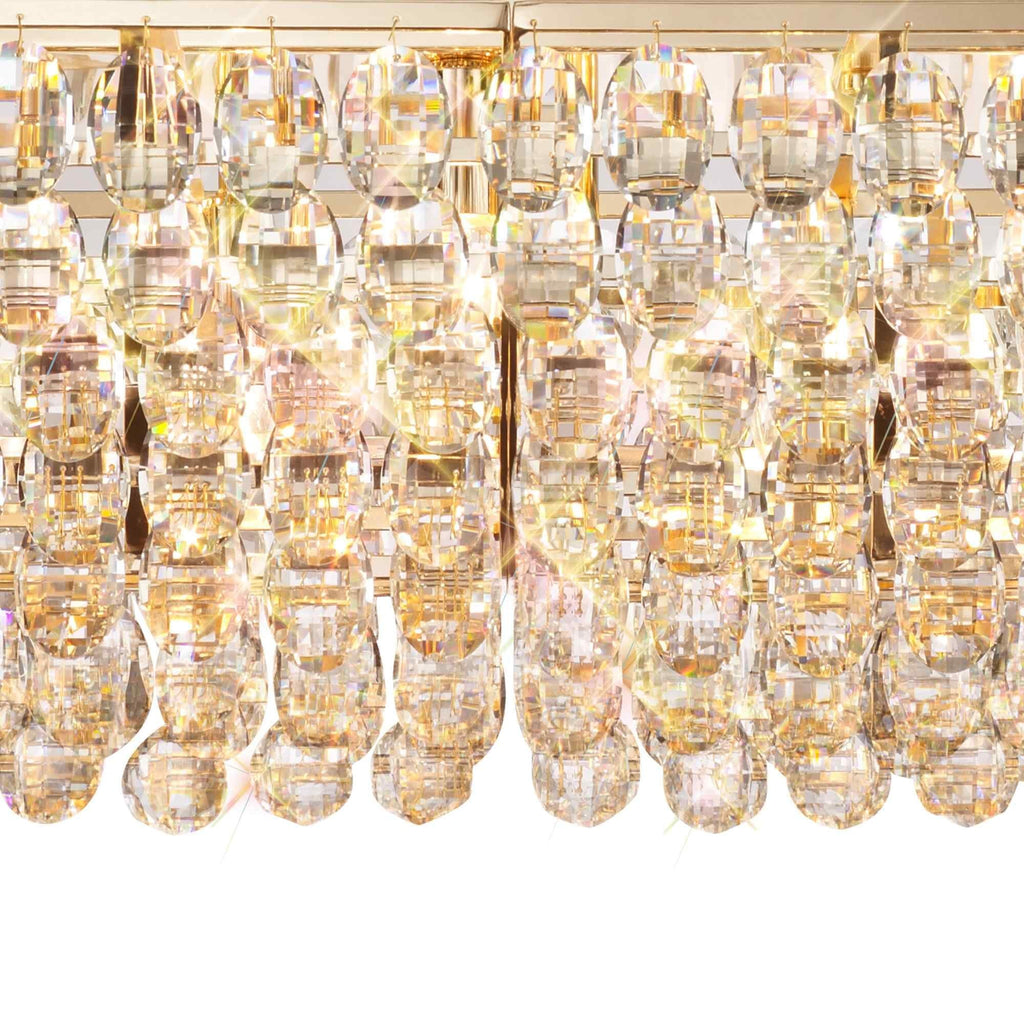 IL32823 Coniston Linear Pendant 14 Light E14 French Gold/Crystal