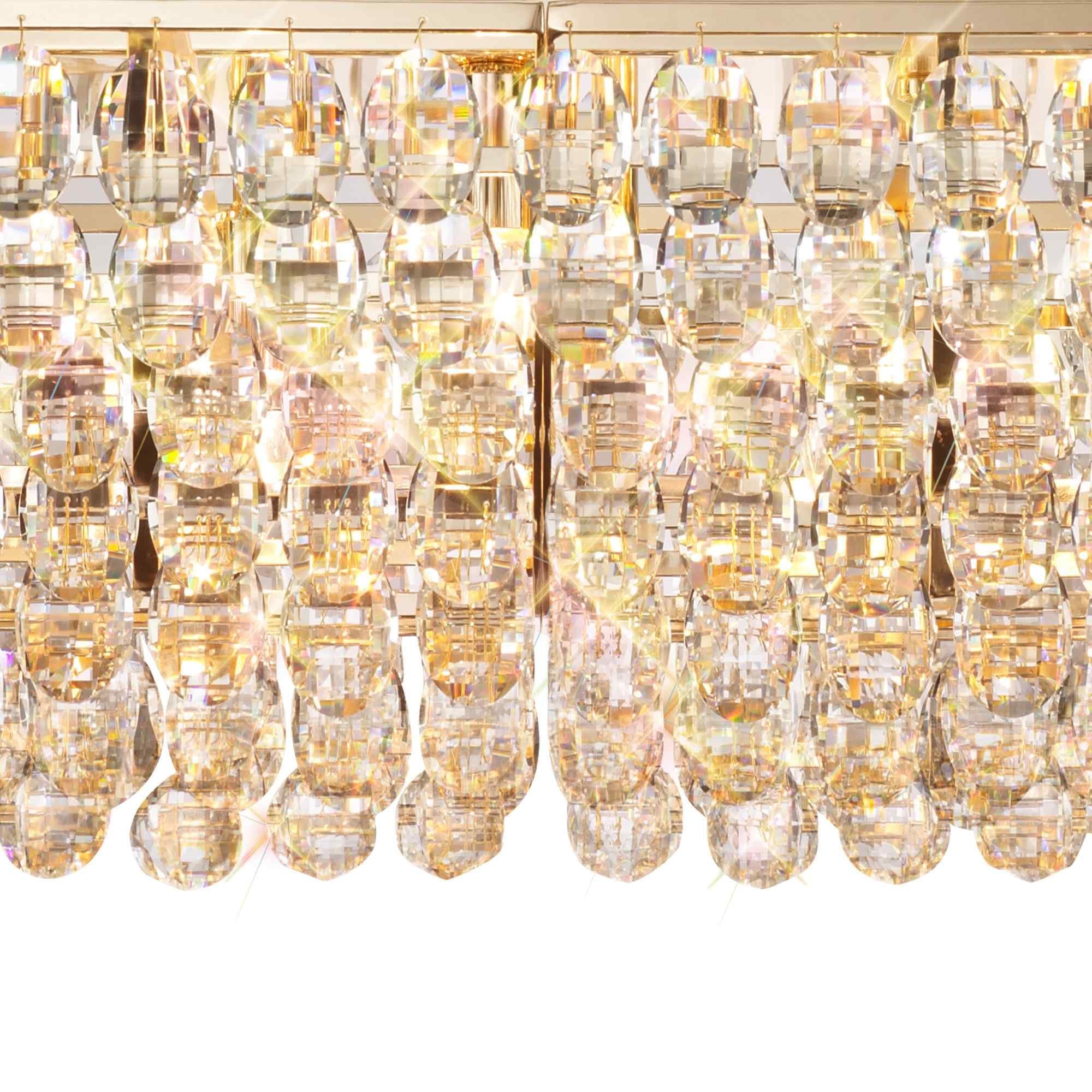 IL32823 Coniston Linear Pendant 14 Light E14 French Gold/Crystal