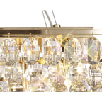 IL32823 Coniston Linear Pendant 14 Light E14 French Gold/Crystal