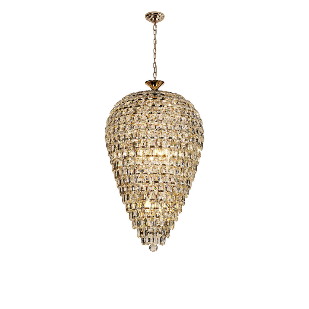 IL32886 Coniston Acorn Pendant 16 Light E14 French Gold/Crystal