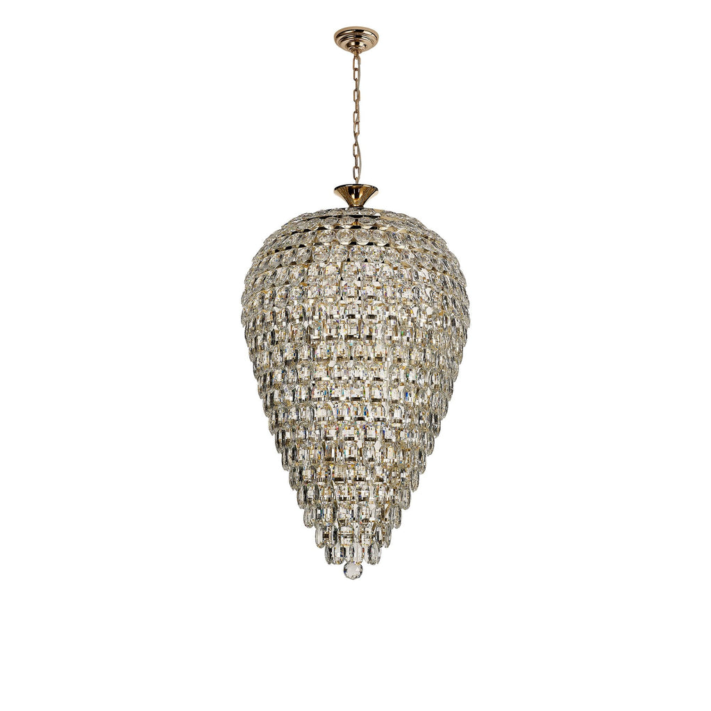 IL32886 Coniston Acorn Pendant 16 Light E14 French Gold/Crystal
