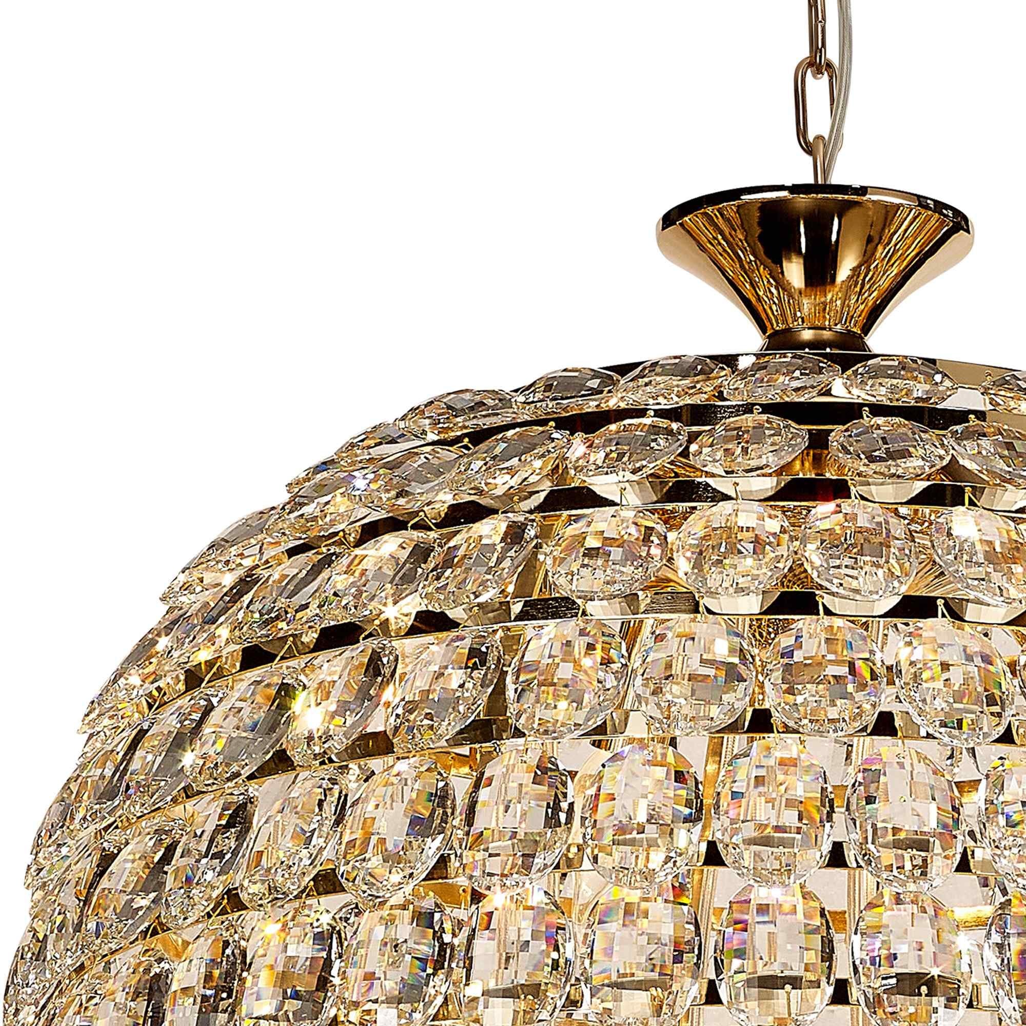 IL32886 Coniston Acorn Pendant 16 Light E14 French Gold/Crystal