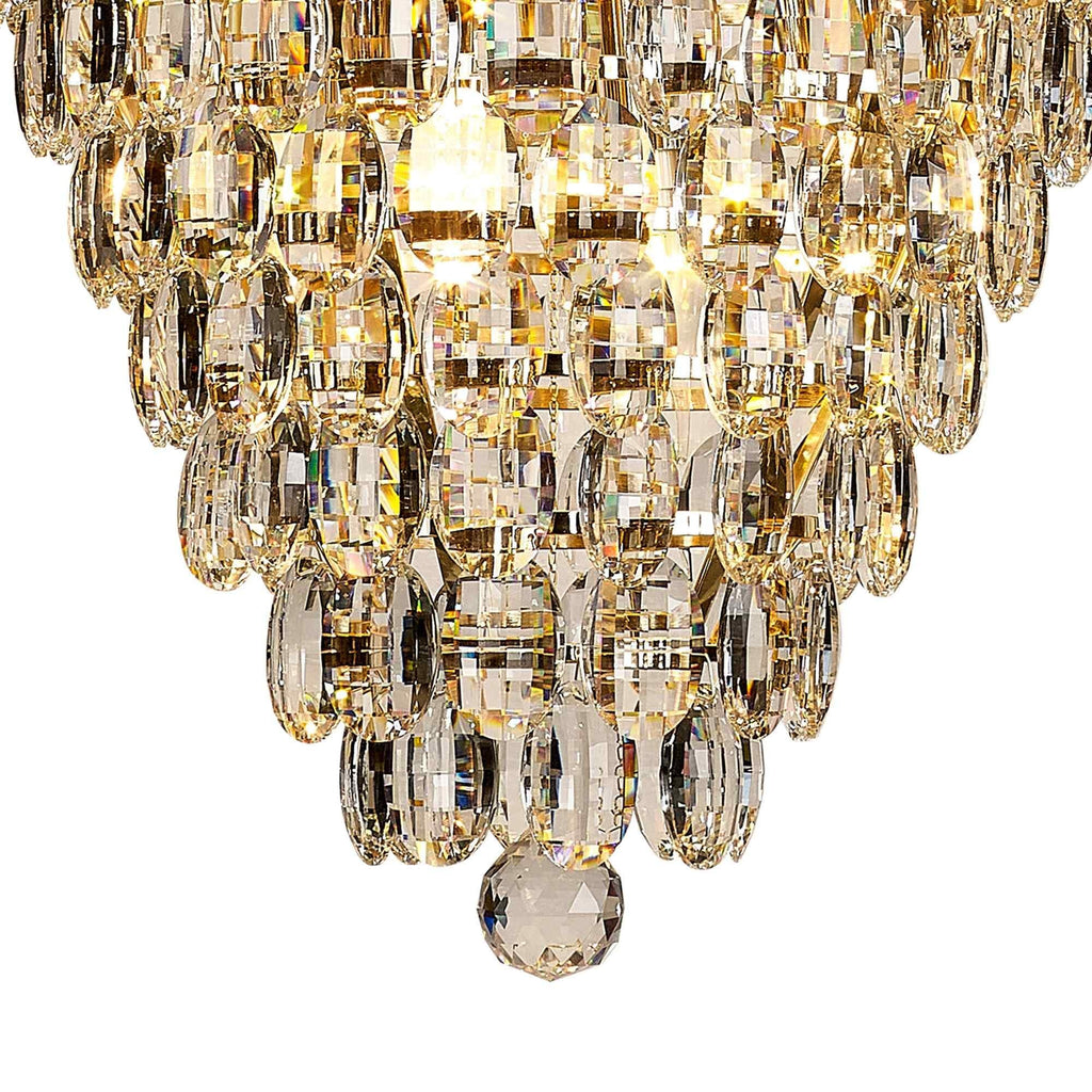 IL32886 Coniston Acorn Pendant 16 Light E14 French Gold/Crystal