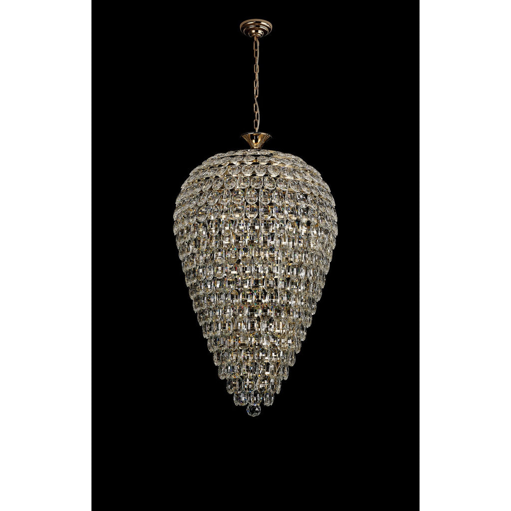 IL32886 Coniston Acorn Pendant 16 Light E14 French Gold/Crystal