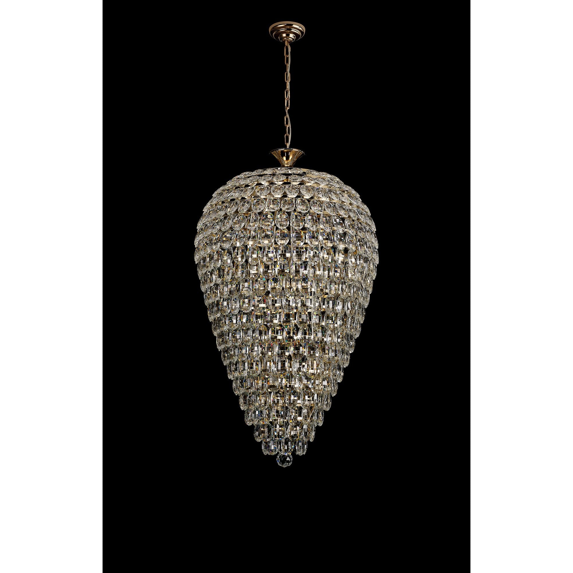 IL32886 Coniston Acorn Pendant 16 Light E14 French Gold/Crystal