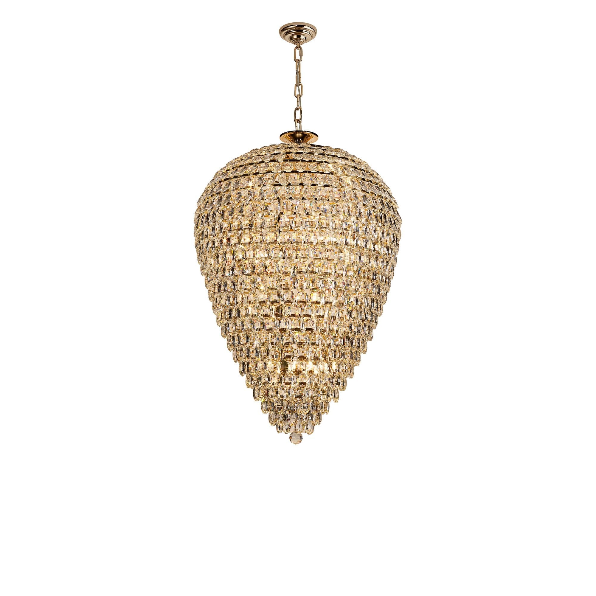IL32888 Coniston Acorn Pendant 25 Light E14 French Gold/Crystal
