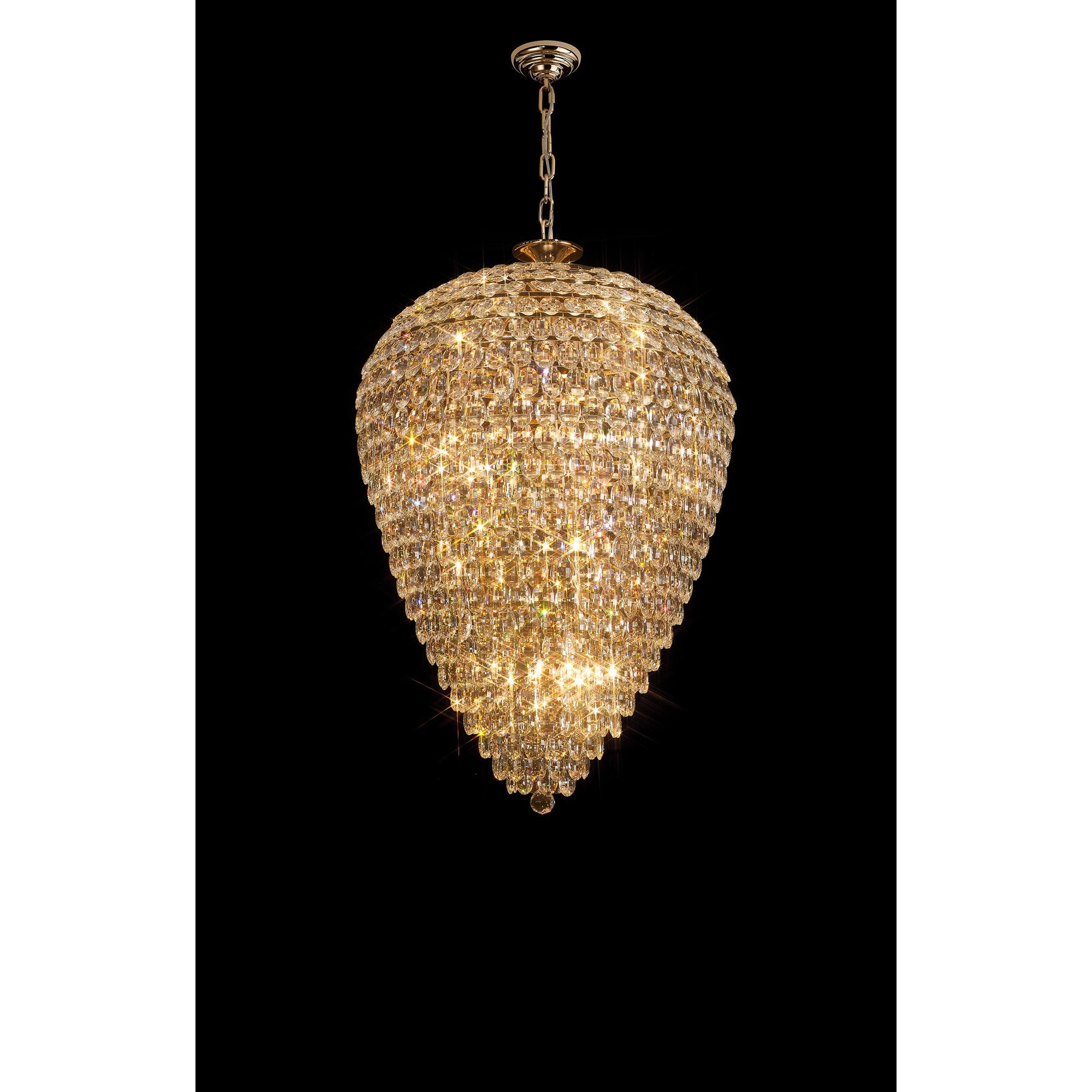 IL32888 Coniston Acorn Pendant 25 Light E14 French Gold/Crystal