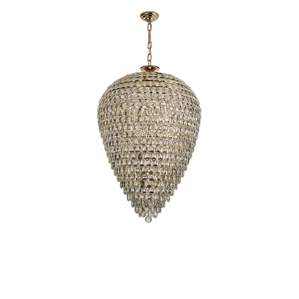 IL32888 Coniston Acorn Pendant 25 Light E14 French Gold/Crystal