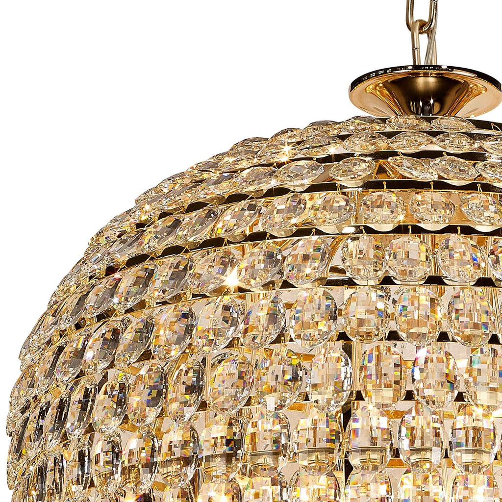 IL32888 Coniston Acorn Pendant 25 Light E14 French Gold/Crystal