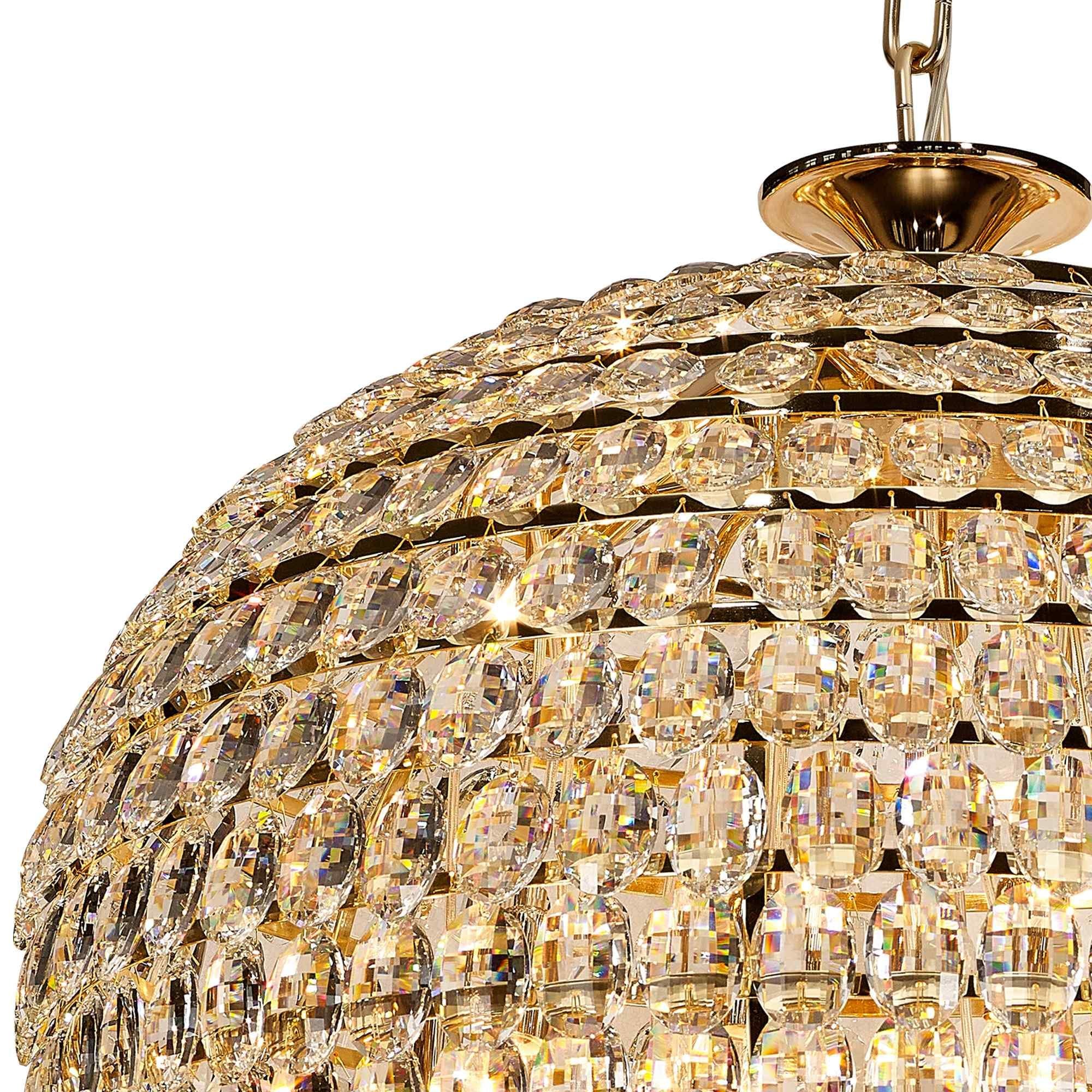 IL32888 Coniston Acorn Pendant 25 Light E14 French Gold/Crystal