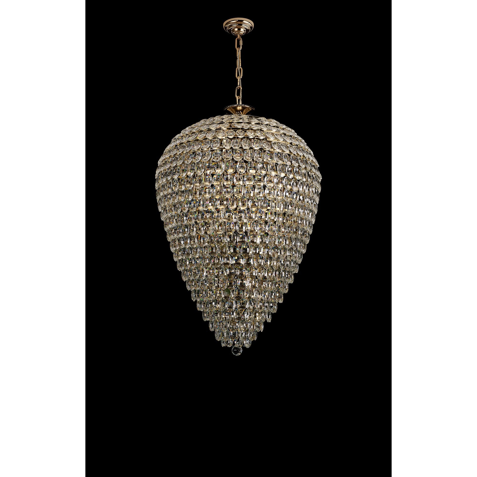 IL32888 Coniston Acorn Pendant 25 Light E14 French Gold/Crystal